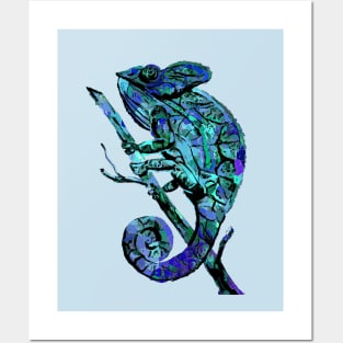 Blue Chameleon Posters and Art